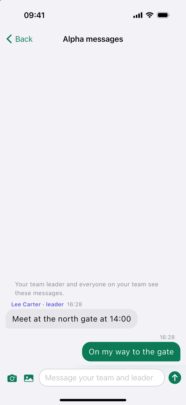 Team messages conversation