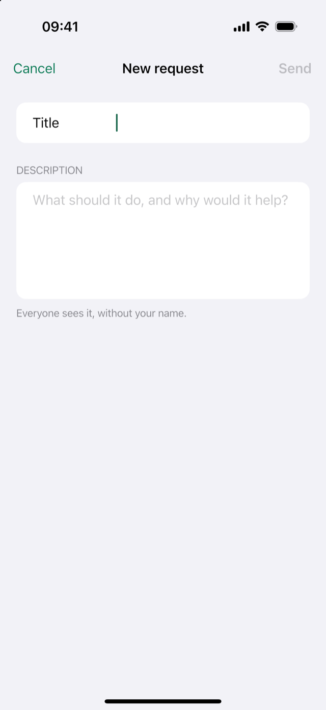 New request form